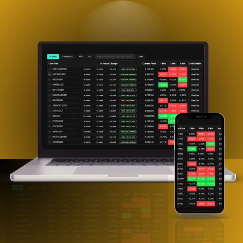 Tradervilla real-time crypto monitoring dashboard preview